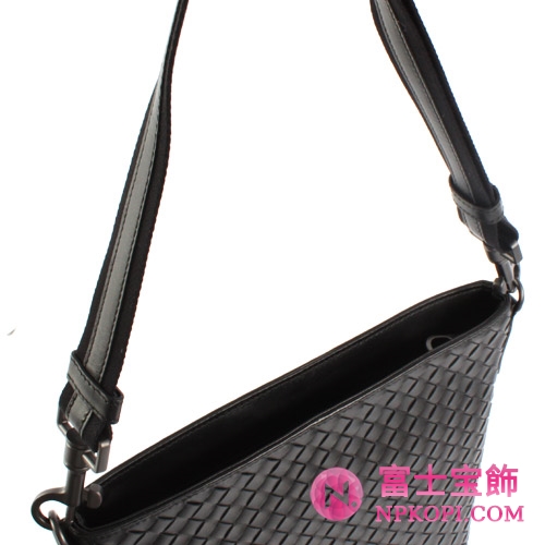 Bottega Veneta/ボッテガ・ヴェネタ  カーフレザー ショルダーバッグ ブラック＆ダークブラウン276357V465C1000